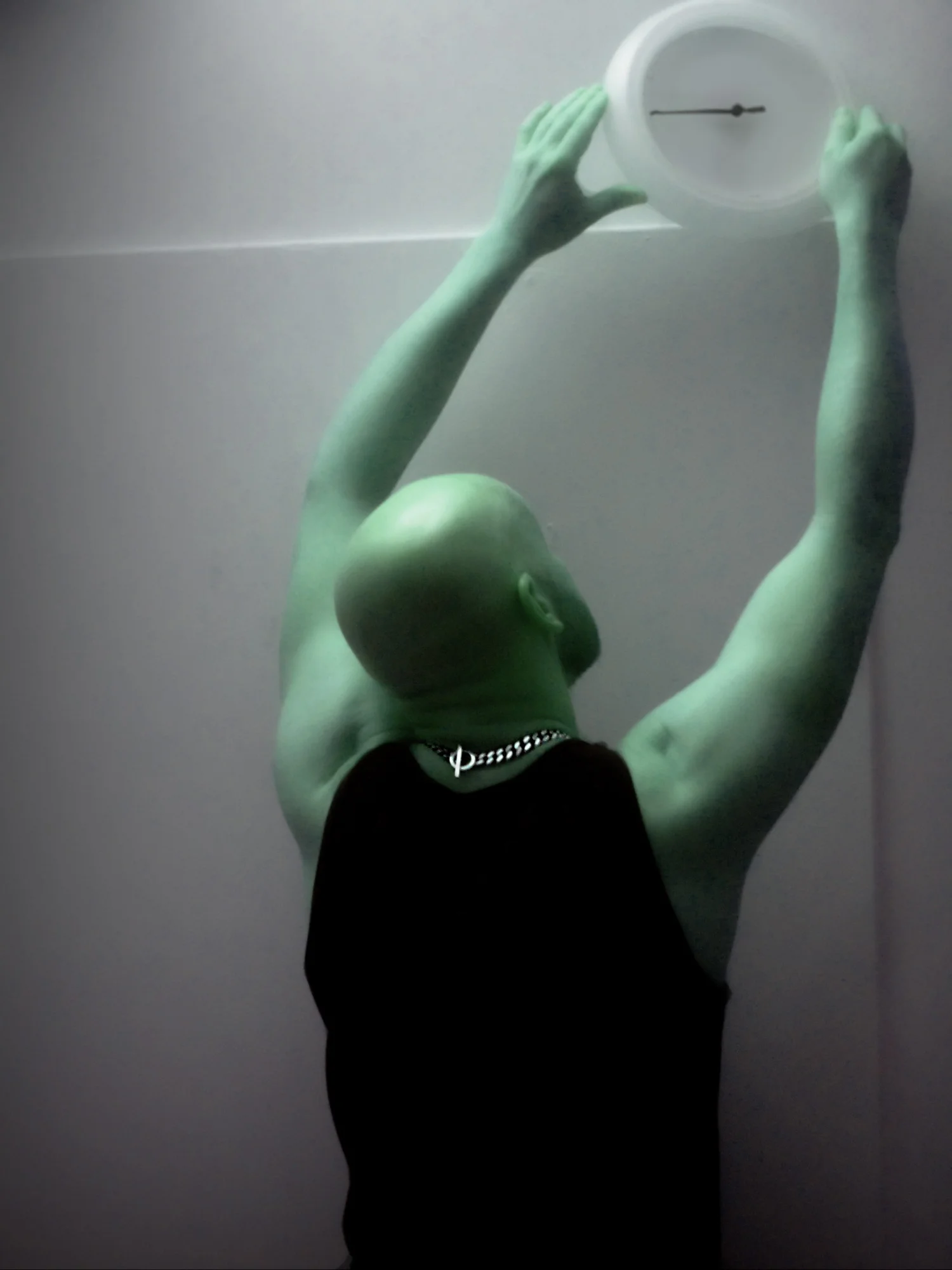 Blue satin clock faces. Photo: Andrew Downs