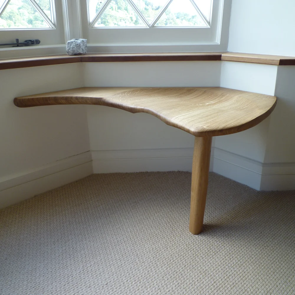 Bay Window seating - dish hollow saddle carved oak