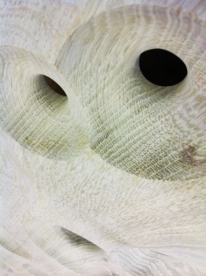 Razorfish III - detail - Underside - Carved relief work of the inverted pools of light.