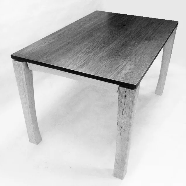 Farmhouse NC table - bleached weathered oak legs, bleached oak subframe with soap wash finish oak top