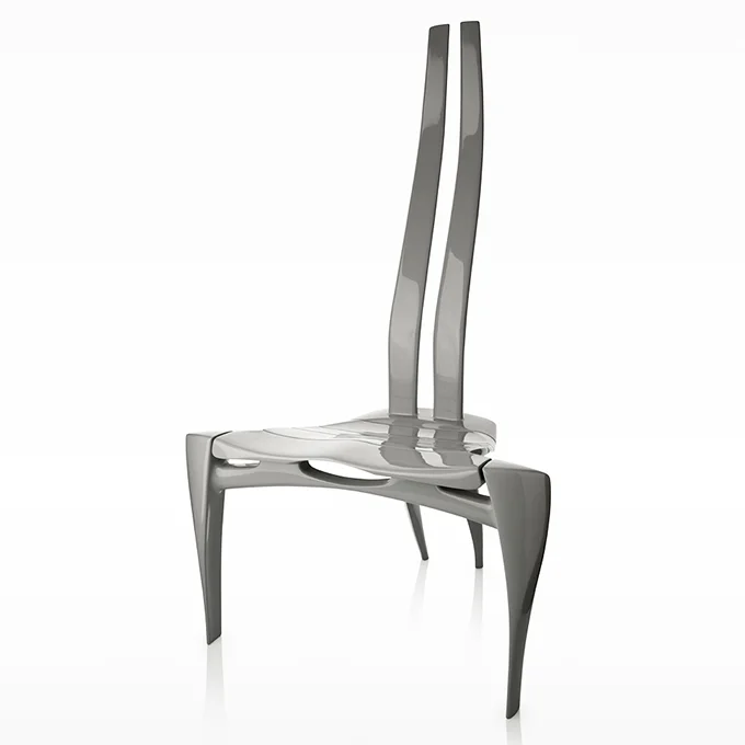 Hammerhead RVS - the original template chair. re-assembled after mould making as a pattern for the final stainless steel chair