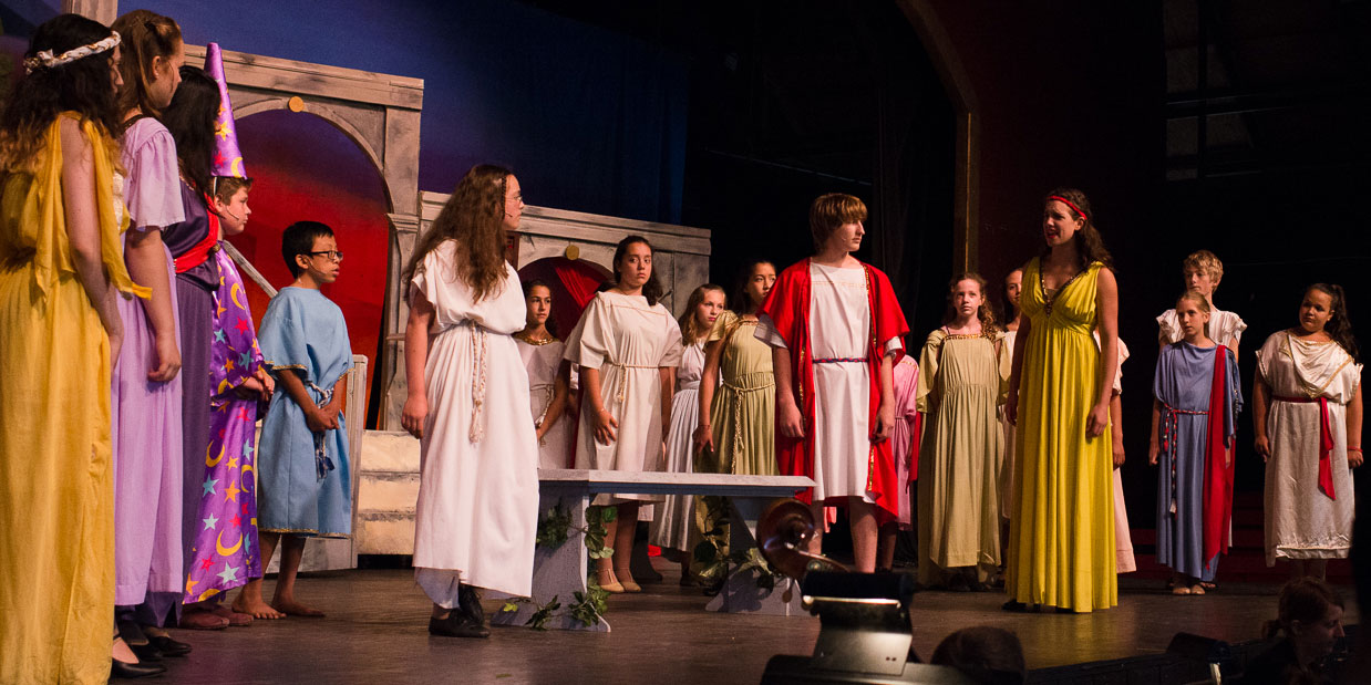 The cast of The Boys from Syracuse, a parody on Shakespeare's A Comedy of Errors.