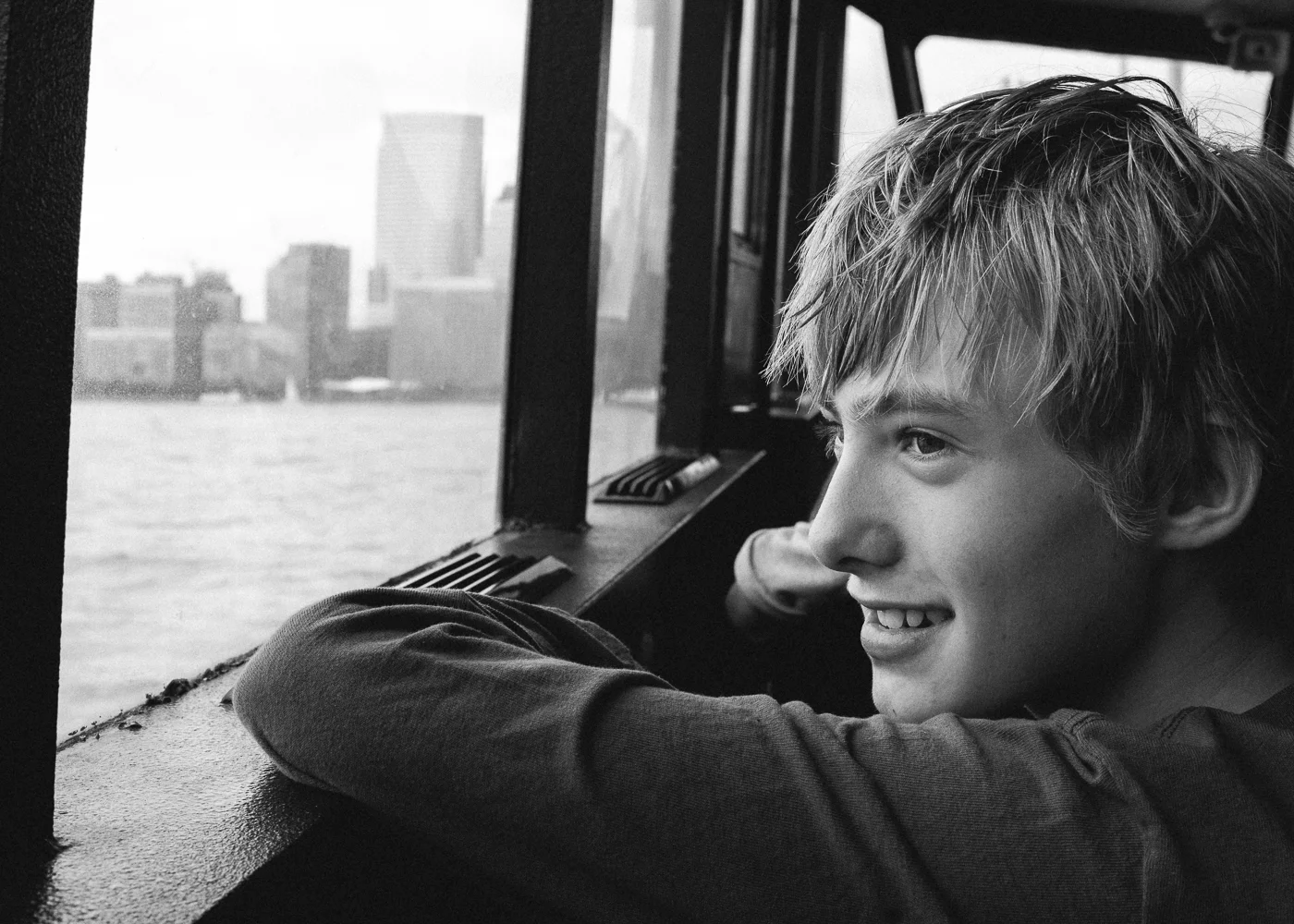 Taking the New York water taxi to the 911 memorial.