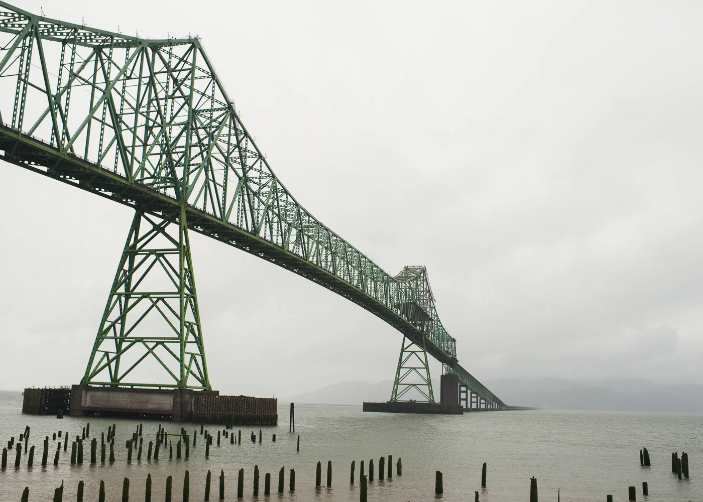 The weather turned on Day 2 of our trip. Here we are leaving Astoria and heading to Long Beach, Washington.