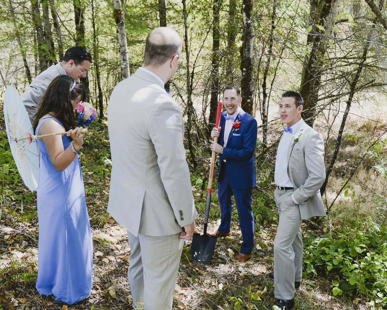 During the bachelorette party, the ladies buried a surprise for the grooms' party -- a treasure chest with mint julep makings!