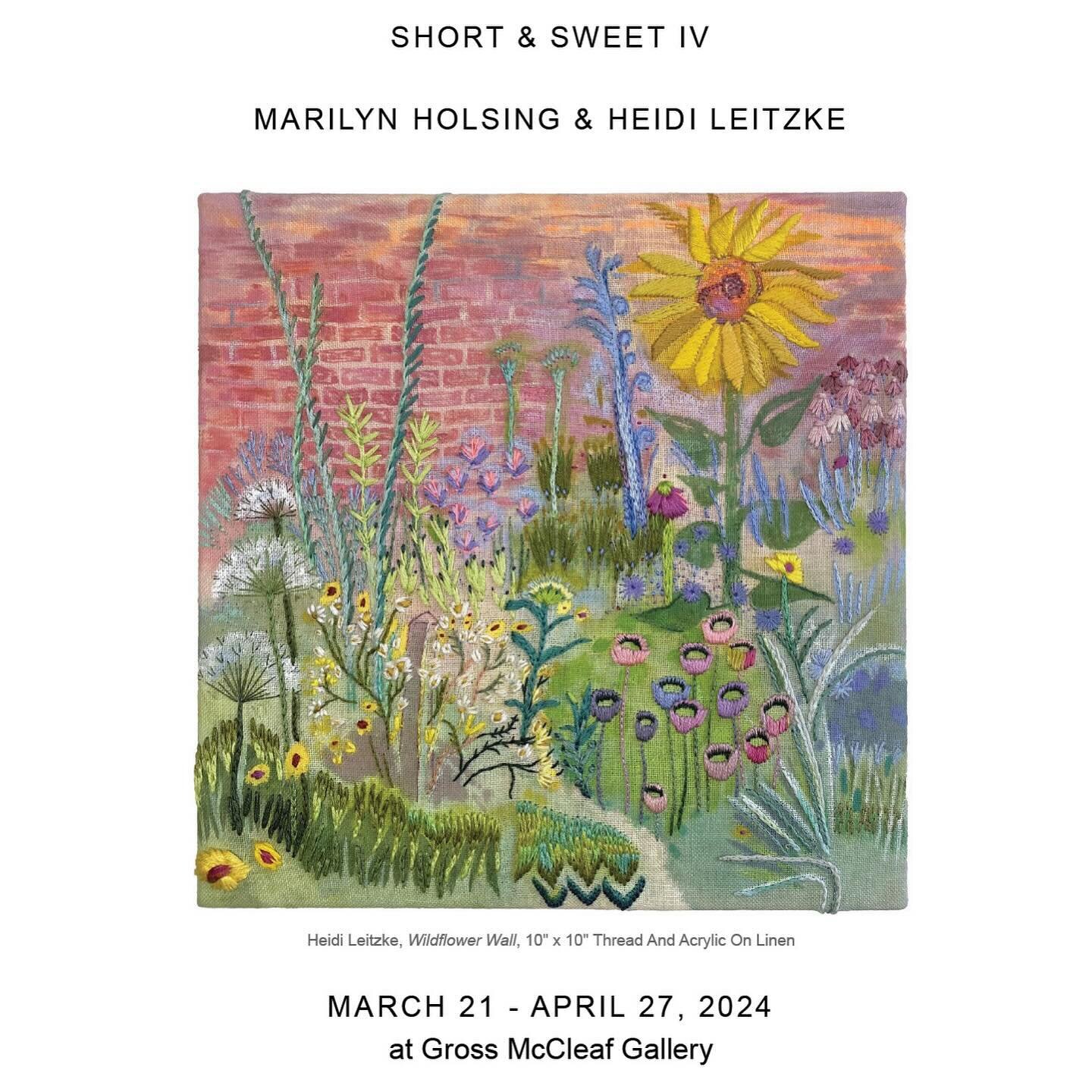 Save the Date! Short &amp; Sweet IV
Reception: Saturday April 6 from 1-4 p.m. @grossmccleaf with fantastic paintings by Marilyn Holsing @marilynholsing #heidileitzke