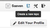 Create a new repo button on GitHub