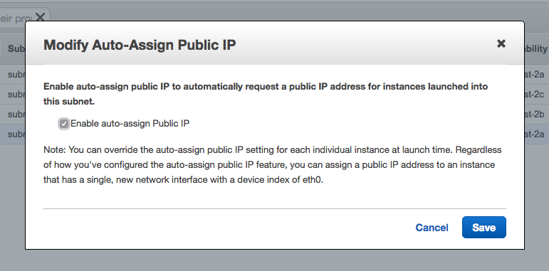Automatically assigning public IPs within subnets