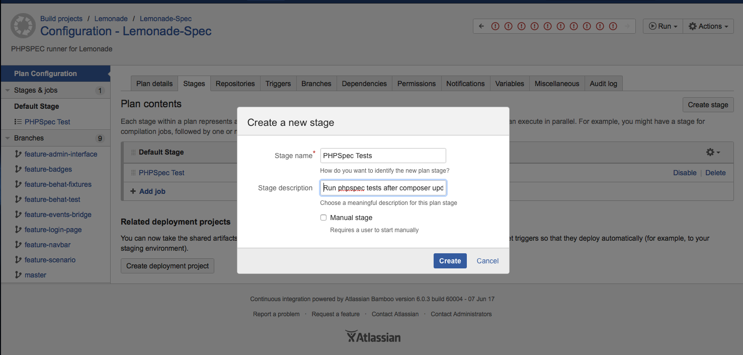 Stages tab, in the Plan Configuration area.