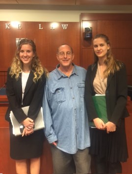 Coach Paul Landau with 2nd place team Mila Frank & Sarah Tyler (4th in Individual competition)