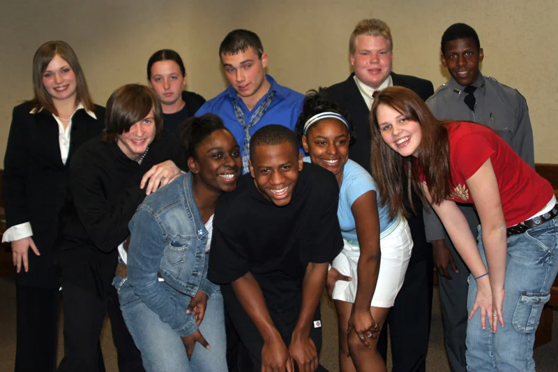 Jovon Dawson, front row left, with her mock trial team.