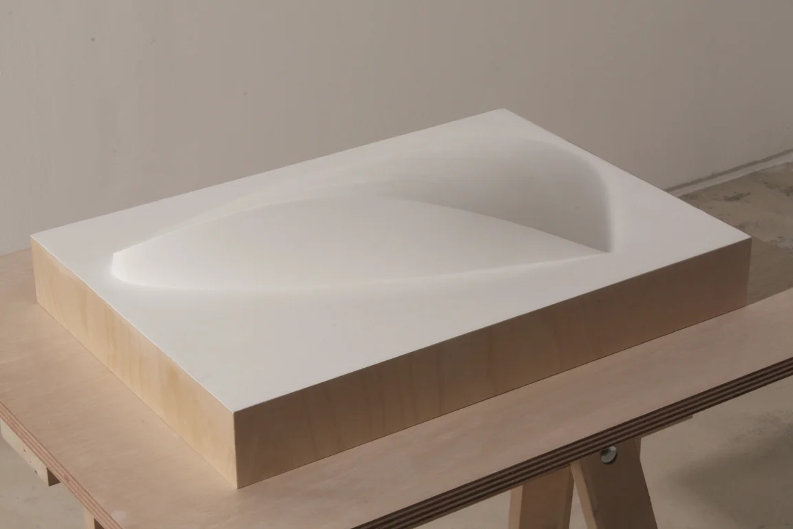 Untitled, 2009. Acrylic gesso on MDF and plywood 6 x 20 x 14" ed.3