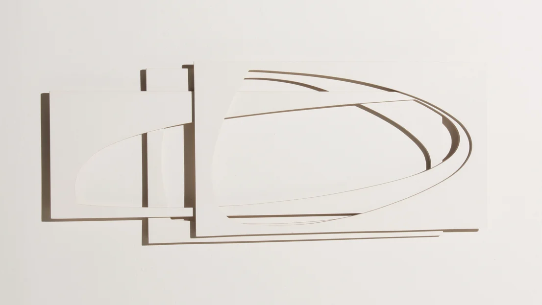 Untitled, 2007. Gesso on plywood 12.5 x 30 x .75"