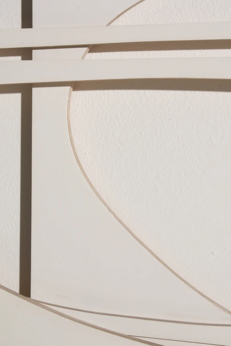 Untitled, 2007. Gesso on plywood 12 x 31.5 x .75"