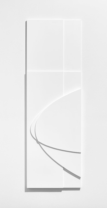 Tablon No. 20, 2015. Acrylic Gesso on MDF, 67 x 22 x 2"