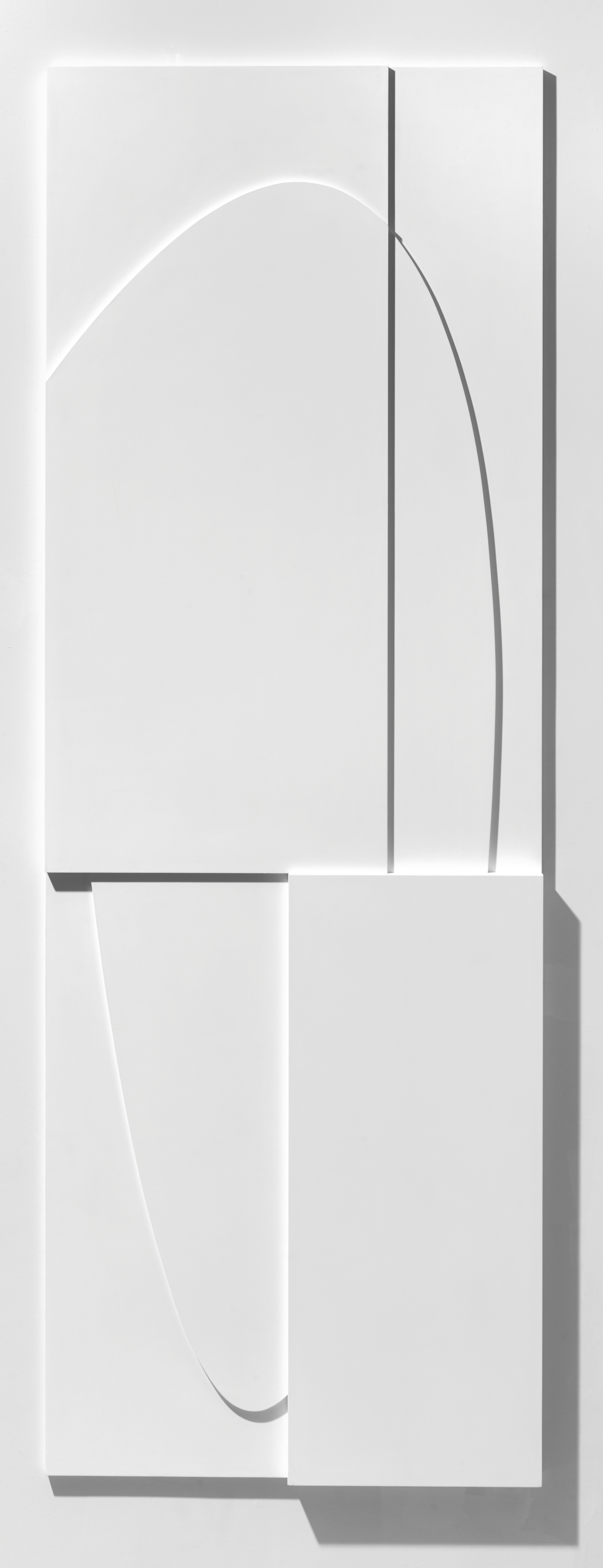 Untitled, 2015. Acrylic Gesso on MDF, 78.75 x 27.5 x 1.75"