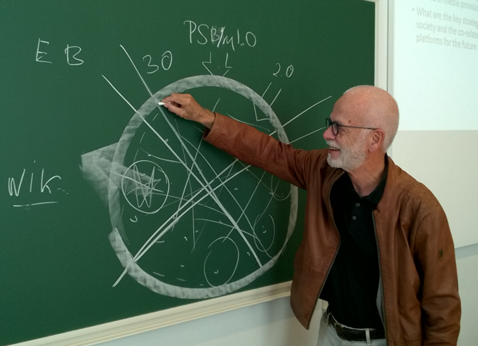 RIPE@2016 in Antwerp. An old teacher, back at the blackboard with chalk in his hand.