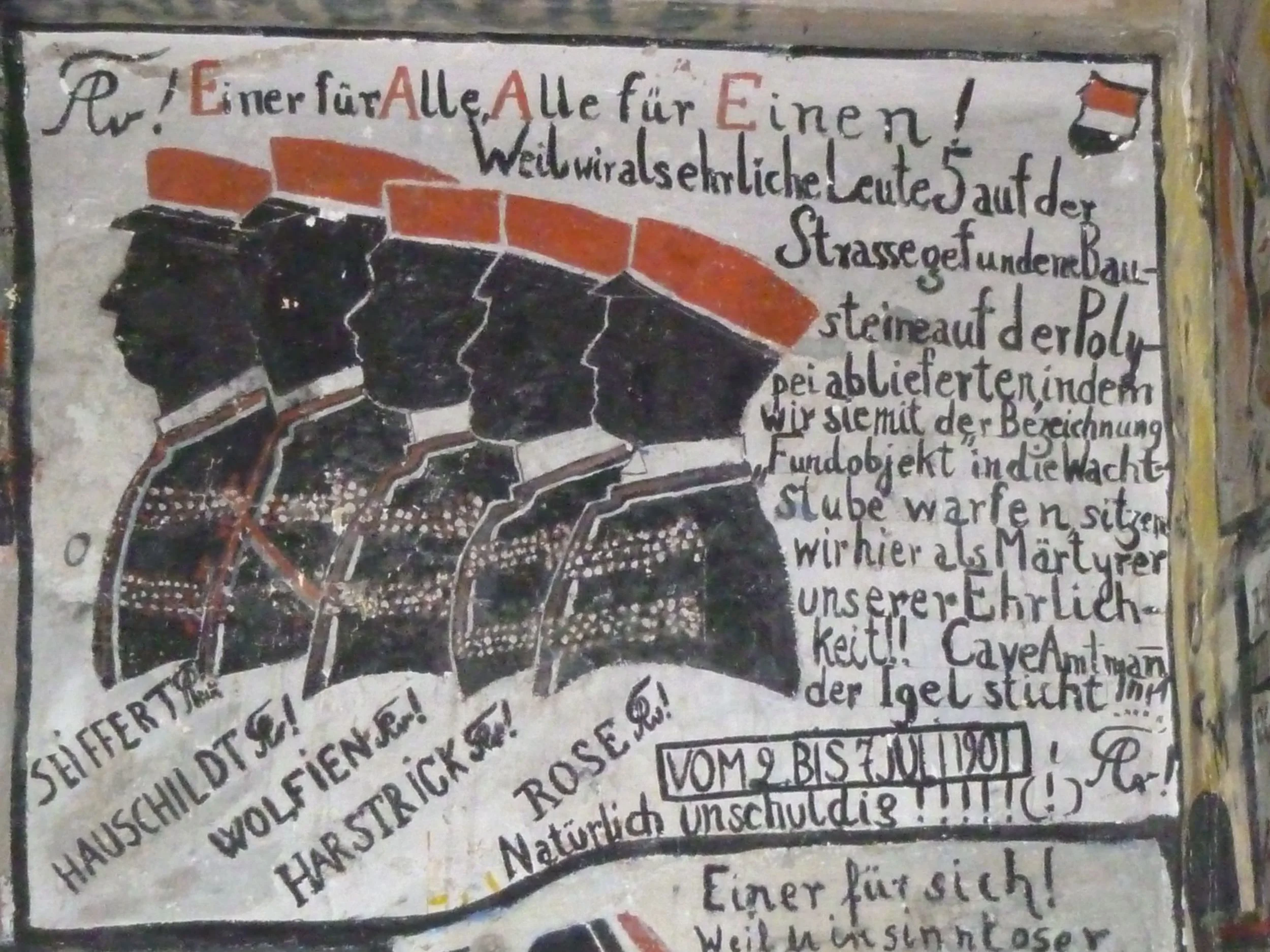 "All for one, One for all" (in German) is the motto of Rizal's fraternity dueling cohort, The Swabians.