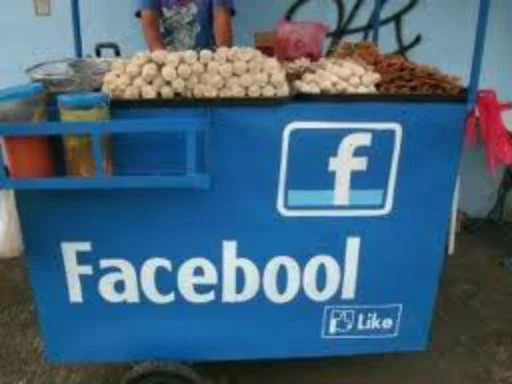 Sign displays: "Facebool"