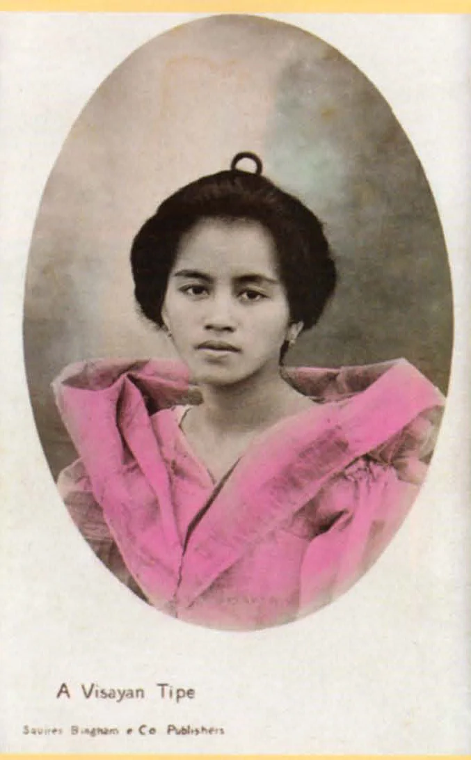 A hand-colored "real photo" postcard of a Visayan beauty, 1907