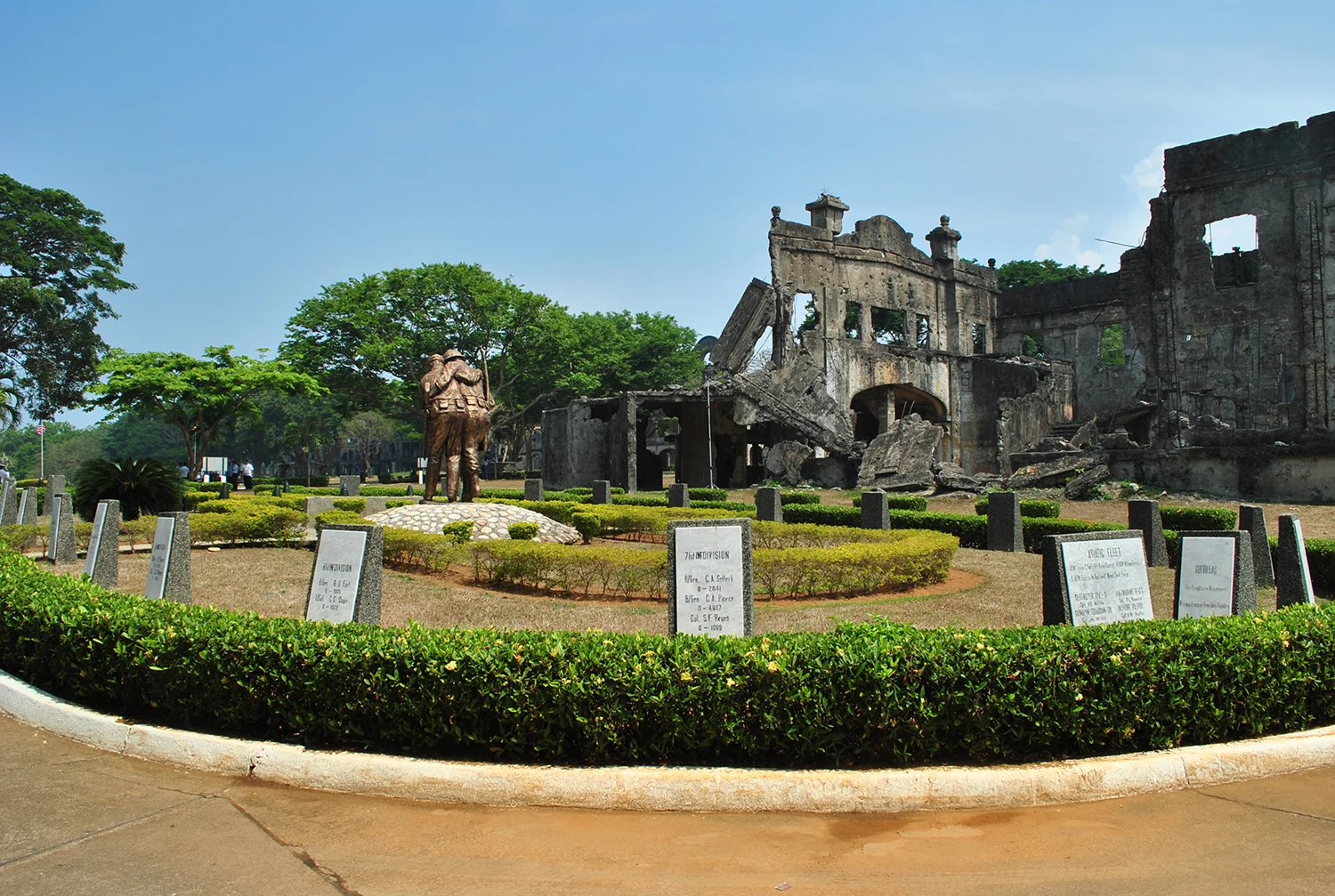 Brothers-in-Arms monument and Cine Corregidor ruins (Photo by Bernard L. Supetran)