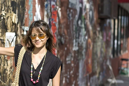Liza de Guia, on location at a market  (Photo courtesy of Liza De Guia)
