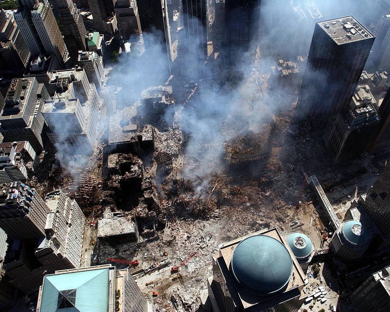 Ground Zero: site of the fallen World Trade Center  (Source: Wikimedia Commons)