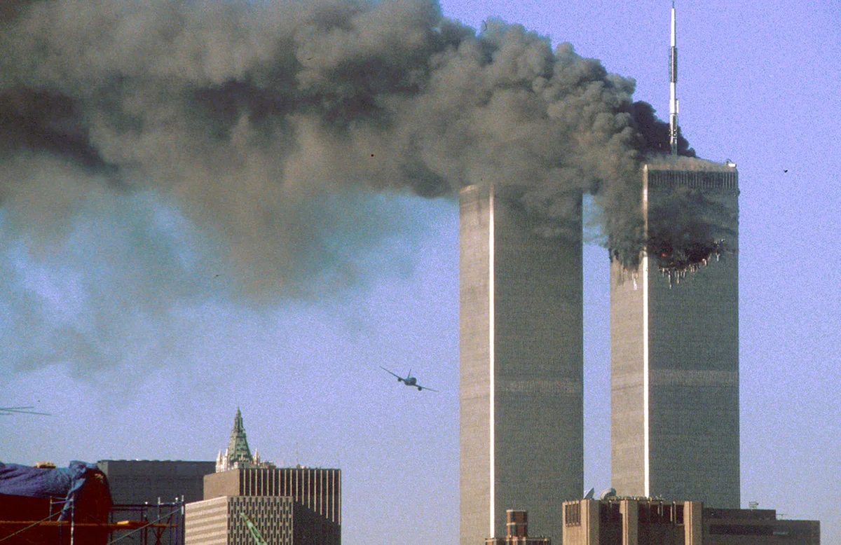 Two jetliners crash into the World Trade Center on Sept. 11, 2001  (Source: The Atlantic)