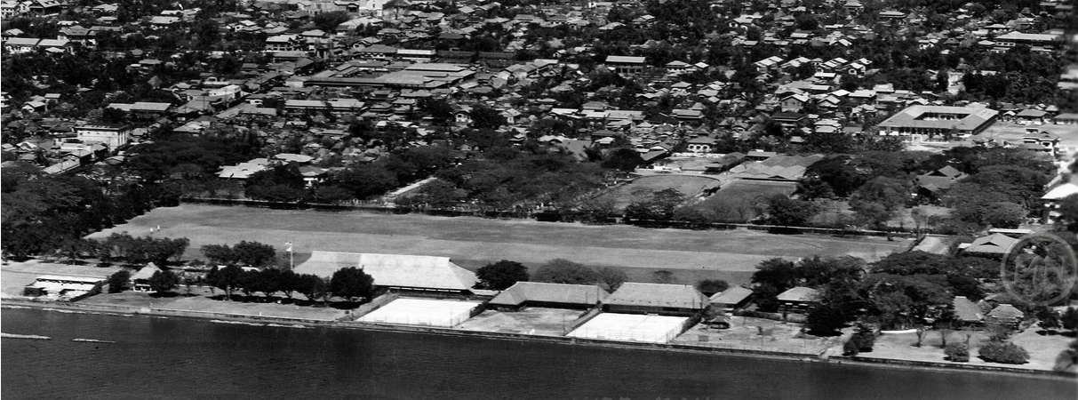 Sky view of the Polo Club, circa 1935