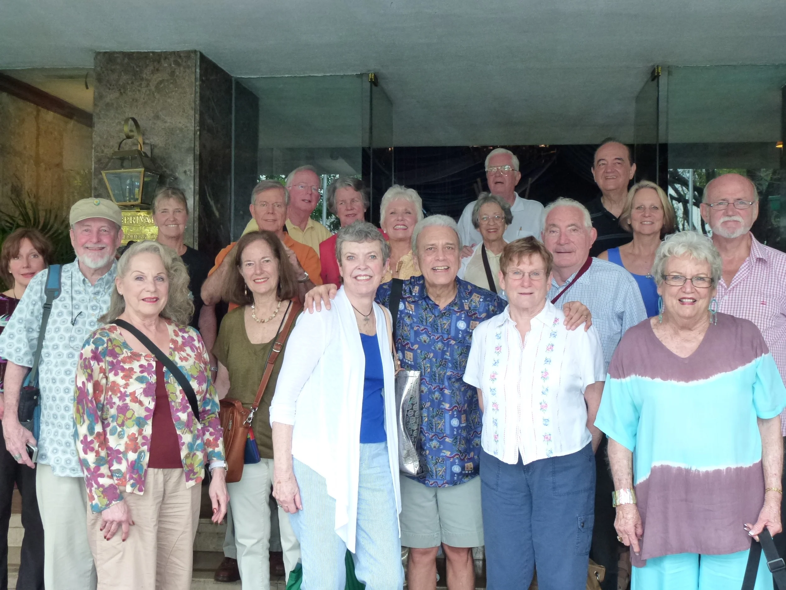 The author (middle front row, in blue shirt) and his wife returned to Manila with a group of classmates from the American School.