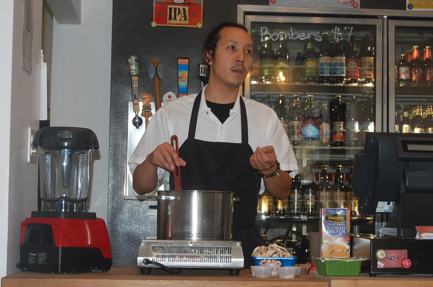 Chef Tim Luym at the Pop-Up Cafe in San Francisco (Photo by Raymond Virata)