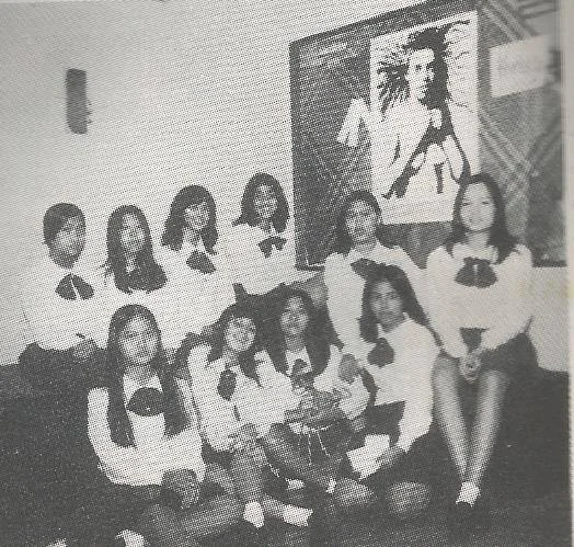 Margie Moran (right) and author (1st row, 3rd from left) during their high school days at St. Therea's College in Manila (Photo courtesy of Marlina Gonzalez)