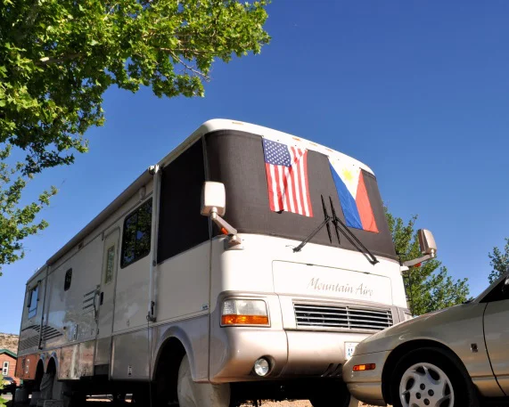 The Colborns' RV which was used by the couple to visit 49 states in four years (Photo courtesy of Carolina Esguerra Colborn)
