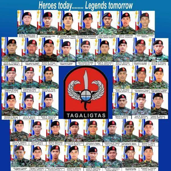 A tribute image of the 44 PNP-SAF officers slain in the 12-hour firefight in central Mindanao (Source: wikipedia.org)