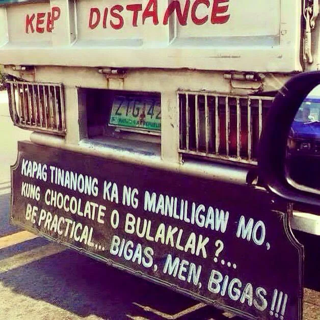 Love advice... say it with rice. "Bigas, Men, Bigas" (Spotted by Frank Aldana from Stephanie Kristine Castañeda's facebook page)