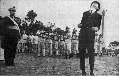 Jose Rizal re-enactment of his execution (Source: joserizalss014.wordpress.com)