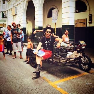 Hasei on a padyak (customized motorcycle)