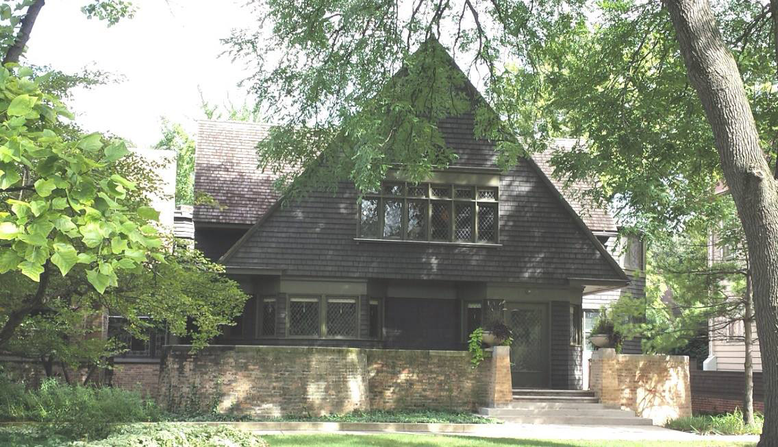 Oak Park, IL claims two American icons: Hemingway who was born here and Frank Lloyd Wright who built his first home (above) - and several others- here. (Photo by Irwin Ver)