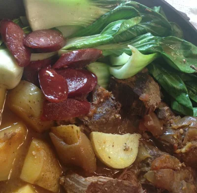 The Happy Home Cook: Beef Pochero – Spanish Beef Stew with Chorizos and Vegetables
