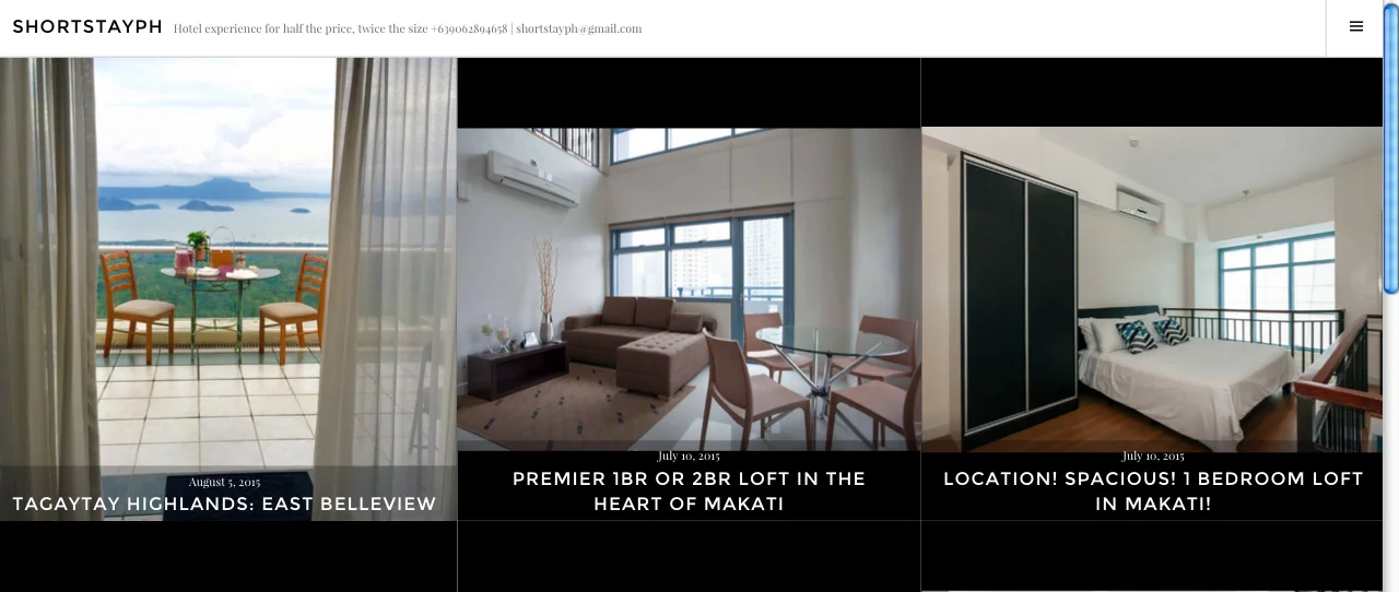 Home page of shortstay ph