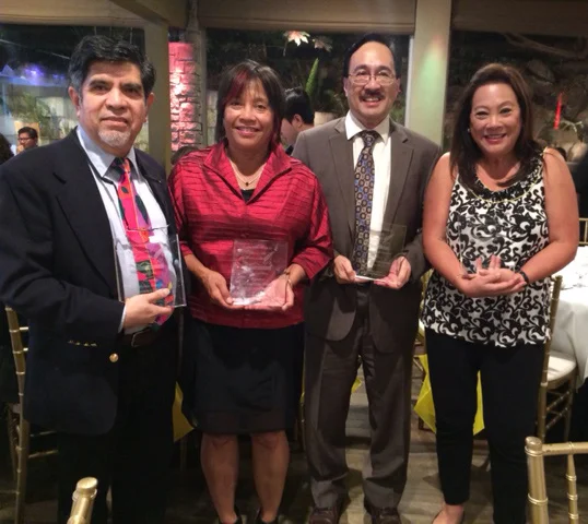 Plaridel Winners: Myles Garcia, Lisa Suguitan Melnick, Dr. Jorge Emmanuel, and Mona Lisa Yuchengco (accepting the award for Lotis Key)