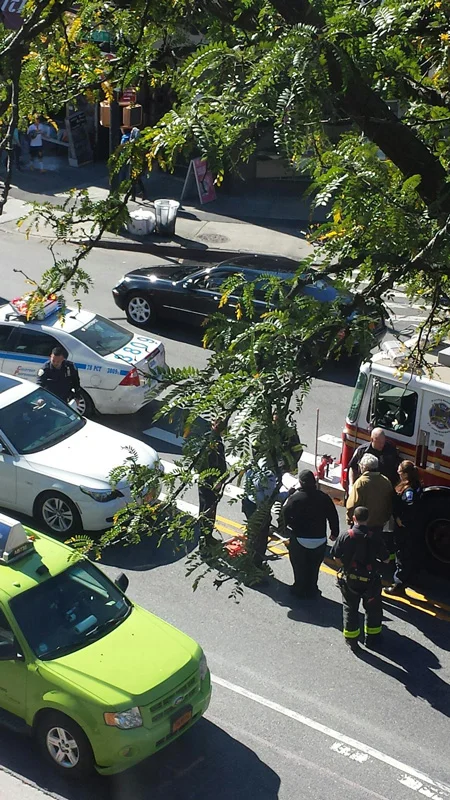 A drama unfolds outside our Airbnb apartment in Brooklyn. (Photo by Gemma Nemenzo)