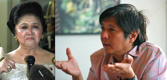 First Lady Imelda Marcos and her son, Senator Bongbong Marcos