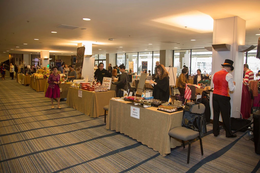 The Holiday Bazaar area being set up before the crowds came in. (Photo by Noel Ferrer)