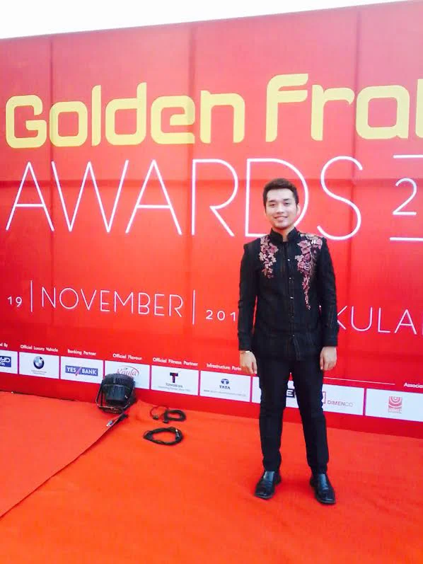 Carlo Enciso Catu, at the the Golden Frame awards ceremony of the All Lights India International Film Festival (Photo courtesy of Carlo Enciso Catu)