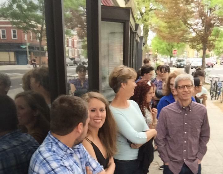 The line that snaked around the corner, all waiting to be seated. The restaurant does not accept reservations. (Photo by Wilma Consul)