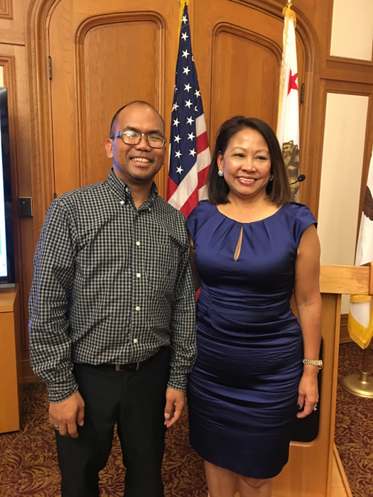 Filipino American Arts Exposition President and San Francisco Entertainment Commissioner Al S. Perez and Pistahan Parade and Festival Hermana Mayor Sonia Delen 