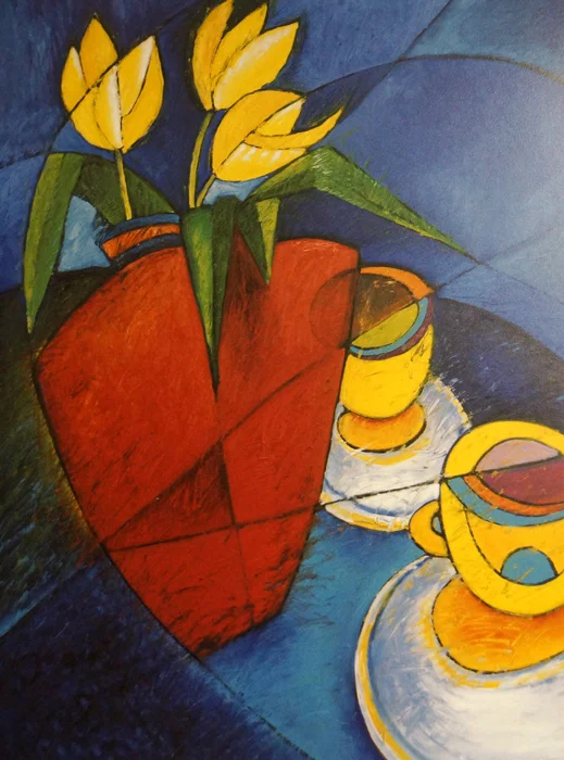“ Romantic Pause” 1998, Elisa Racelis Boughner, oil on board 36”x 48”. This painting was the centerpiece of my first one woman show. Akainyah Gallery, Chicago 1998. ( Photo by Martin R. Boughner)