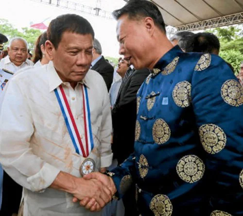 Getting cozy with China: President Duterte welcomes Ambassador to the Philippines Zhao Jianhua (Source: Inquirer.net )