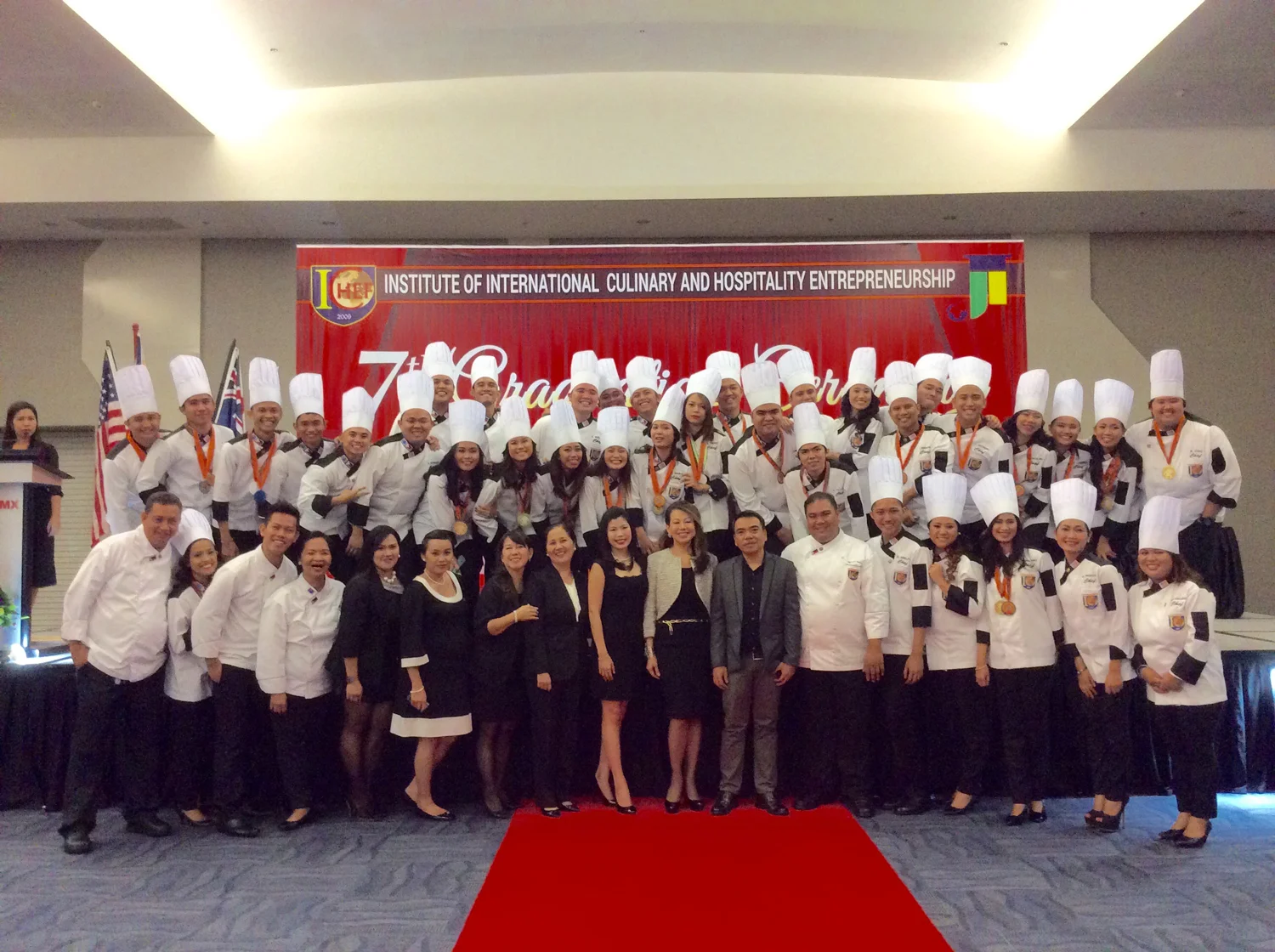 The students of Institute of International Culinary and Hospitality Entrepreneurship (ICHEF) wore their prettiest smiles as they pose with the Chairman-Joji Ilagan Bian and the management. A brighter future awaits for them in the field of work as they have graduated in a ‘truly international and truly global’ International School”. (Photo courtesy of Joji Ilagan Bian)
